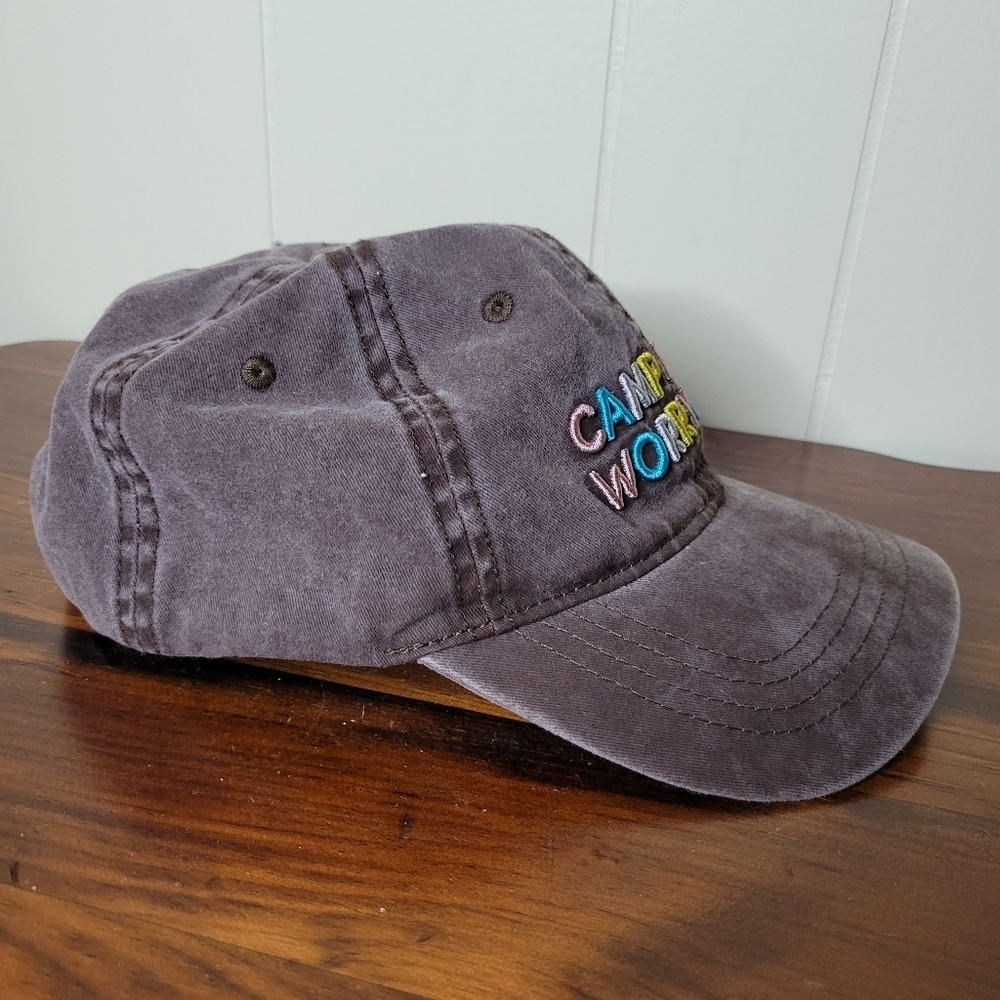 Camp More Worry Less Weathered Brown Hat - Picture 3 of 6